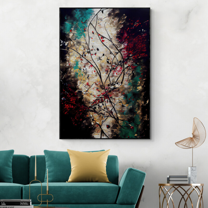 Tablou canvas abstract cu explozie de culori – decor vibrant pentru living modern [1]