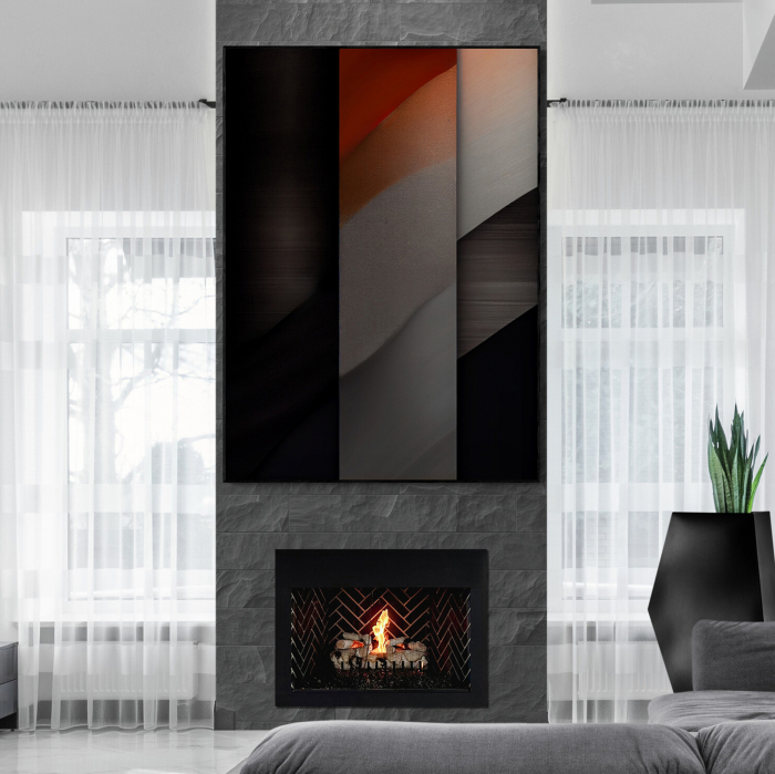 Tablou canvas abstract gri – decor elegant pentru living modern [1]