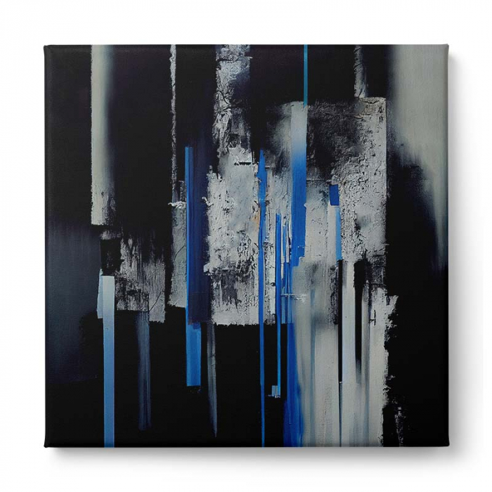 Tablou canvas, abstract, modern, nuante albastru, gri, pentru living, birou [2]