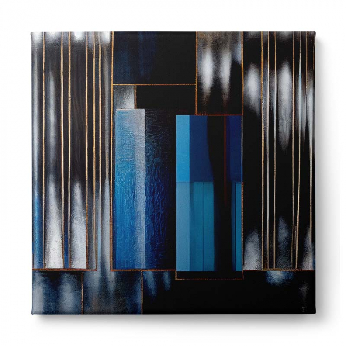 Tablou canvas, abstract, modern, nuante albastru, pentru living [2]