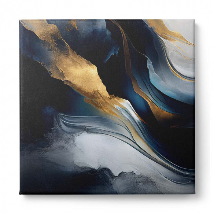 Tablou canvas, abstract, modern, nuante de alb, albastru, maro, pentru living, birou [2]
