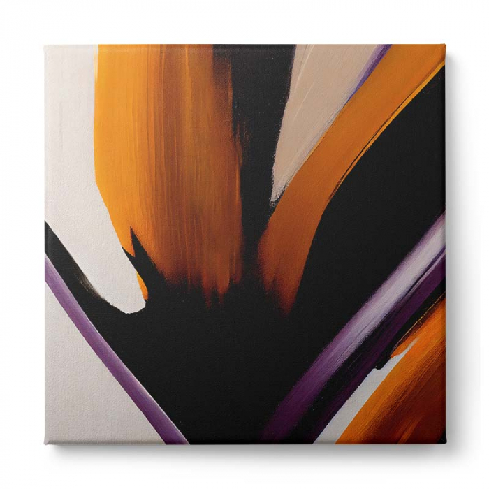 Tablou canvas, abstract, modern, nuante de mov, portocaliu, pentru dormitor, living [2]