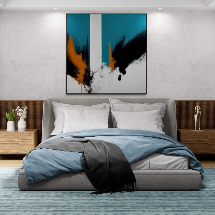 Tablou canvas, abstract, modern, nuante de alb, albastru, pentru dormitor, hol [1]