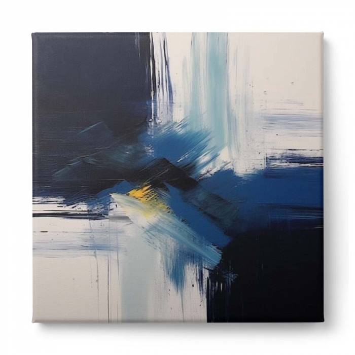 Tablou canvas abstract în alb și albastru [2]
