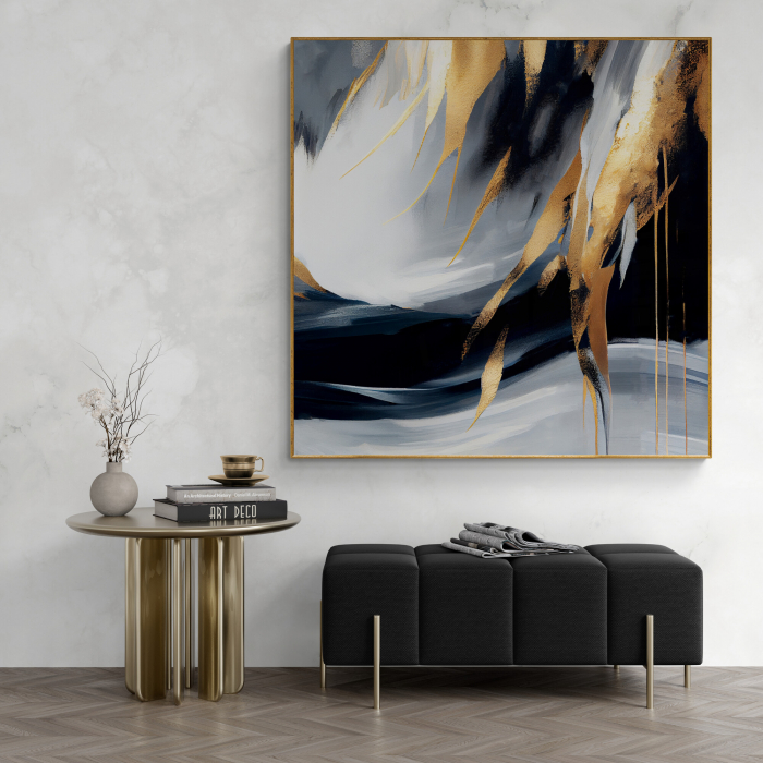 Tablou canvas, abstract, modern, nuante de alb, maro, gri, pentru dormitor [1]