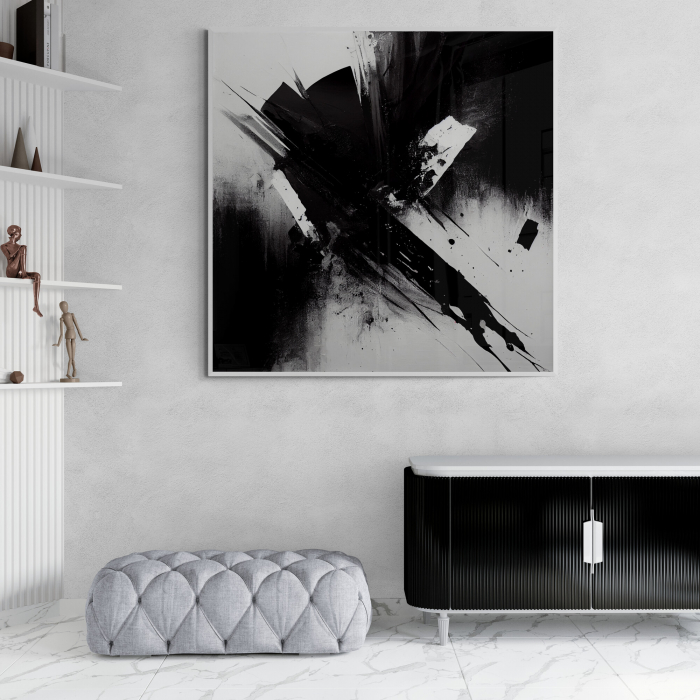 Tablou canvas abstract alb-negru [1]
