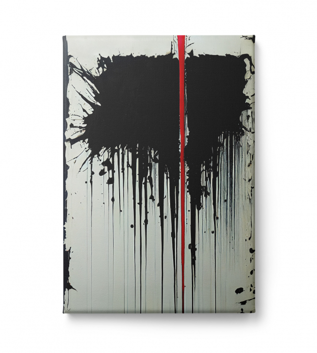 Tablou canvas abstract alb-negru – decor minimalist pentru bucătărie modernă [2]