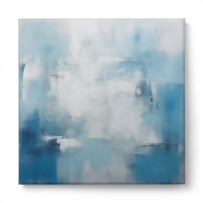 Tablou canvas, abstract, modern, nuante de alb si albastru pentru birou, hol [2]