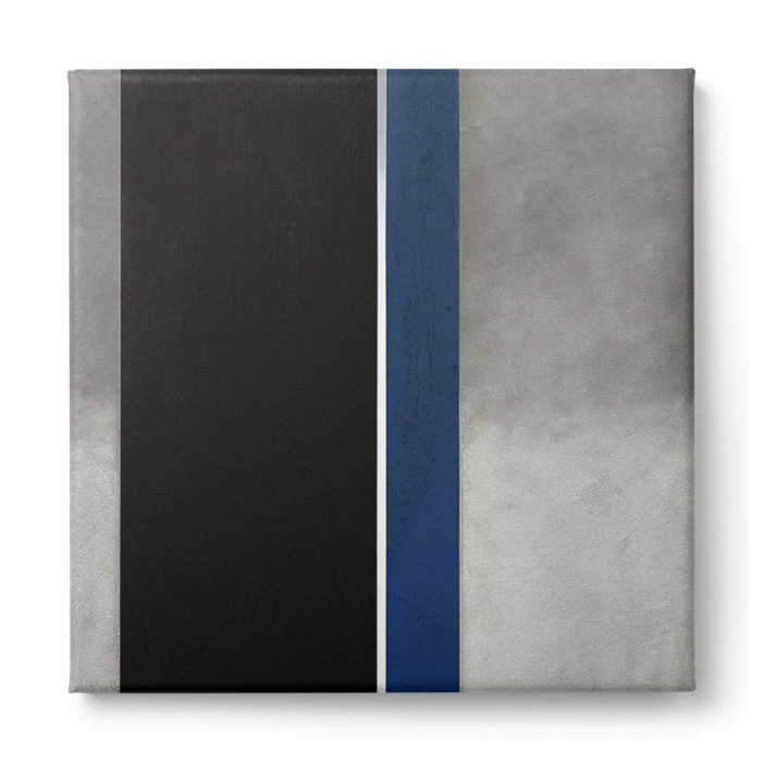 Tablou canvas abstract cu albastru, negru și gri – Minimalism elegant pentru living modern [2]
