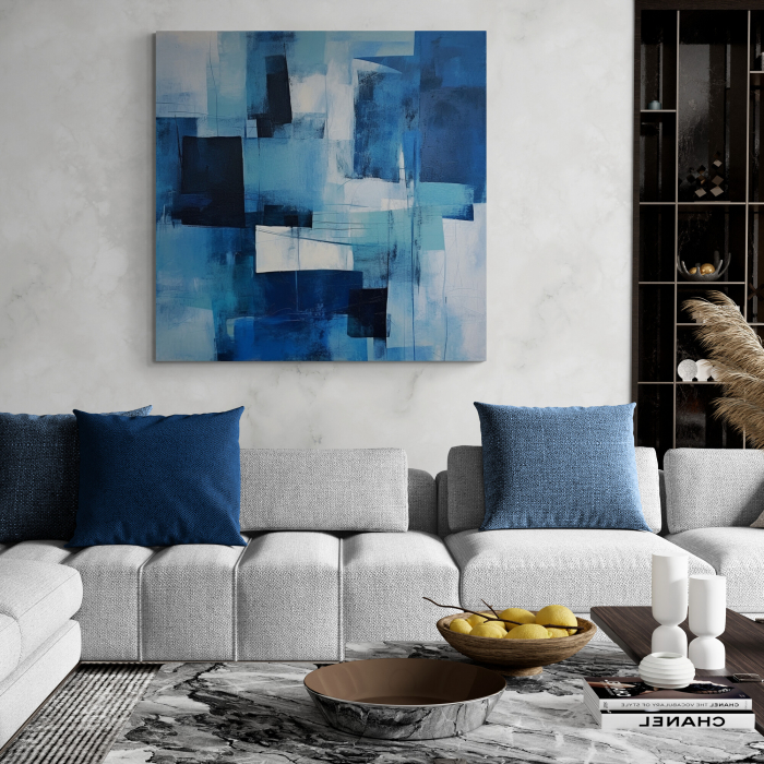 Tablou abstract modern în nuanțe de albastru [1]