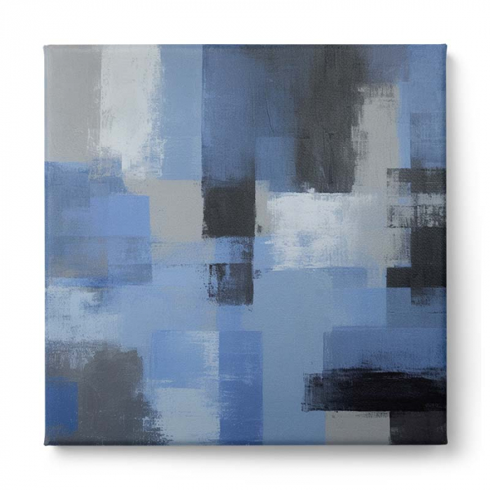 Tablou abstract modern albastru și gri [2]