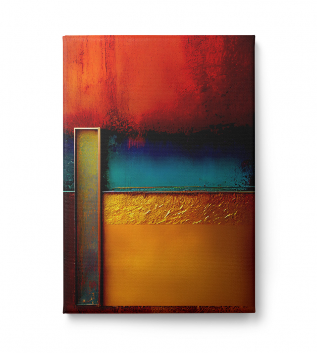Tablou canvas abstract roșu-portocaliu – Artă modernă vibrantă pentru living [2]