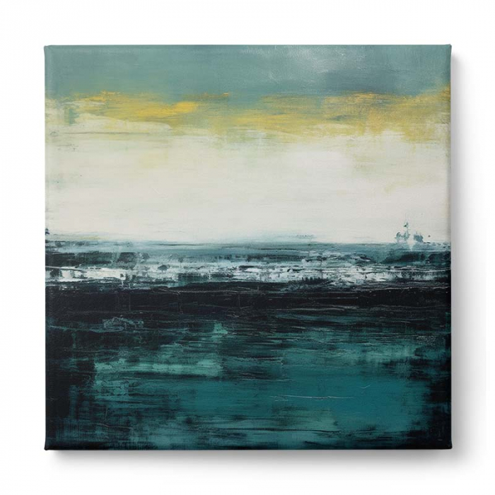 Tablou canvas abstract modern albastru crem [2]