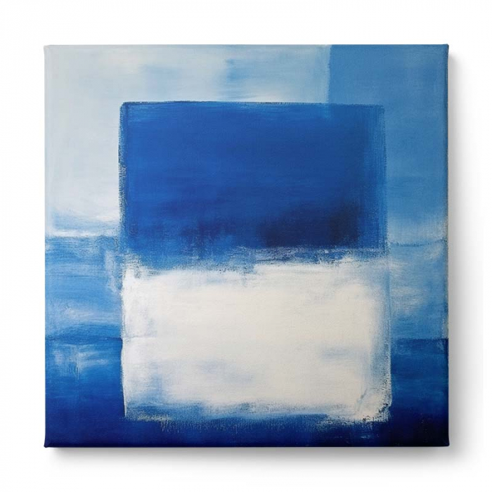 Tablou canvas abstract modern albastru și alb [2]