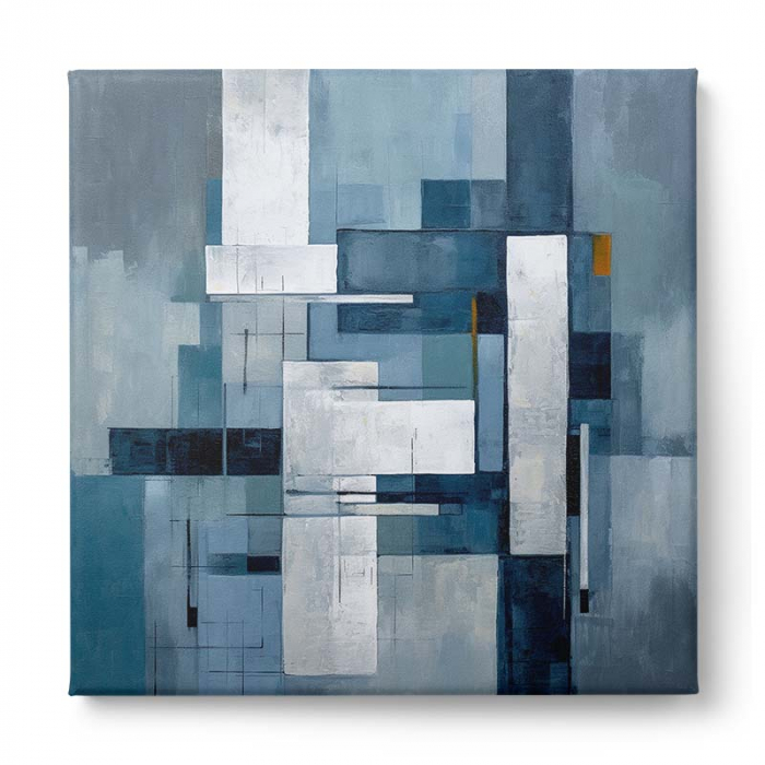 Tablou canvas abstract modern albastru și gri [2]