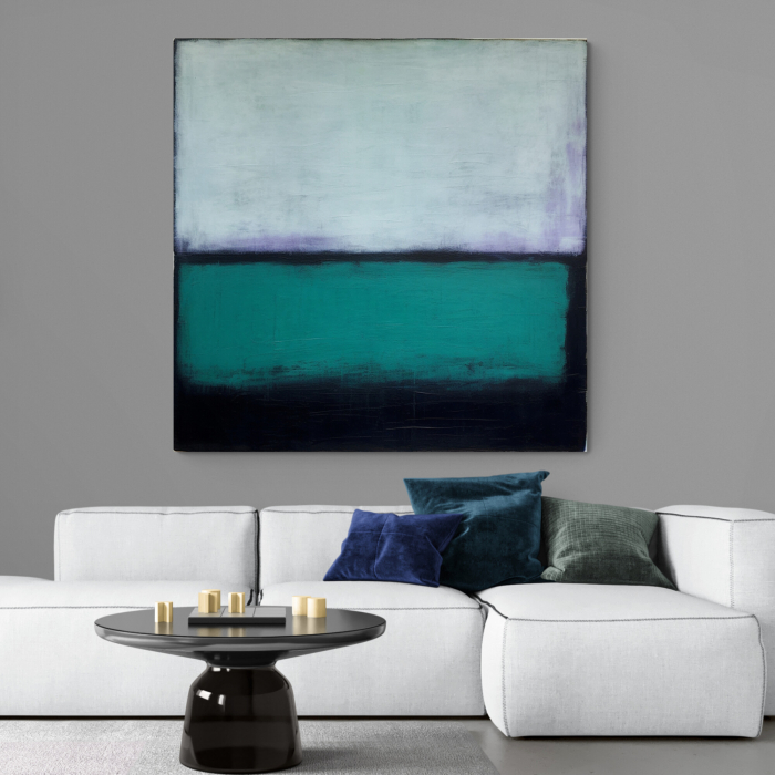 Tablou canvas abstract modern albastru și negru [1]