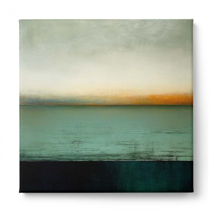 Tablou abstract minimalist în tonuri verzi și crem [2]