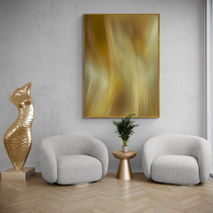Tablou canvas, abstract, modern, nuante de auriu, pentru living, dormitor [1]