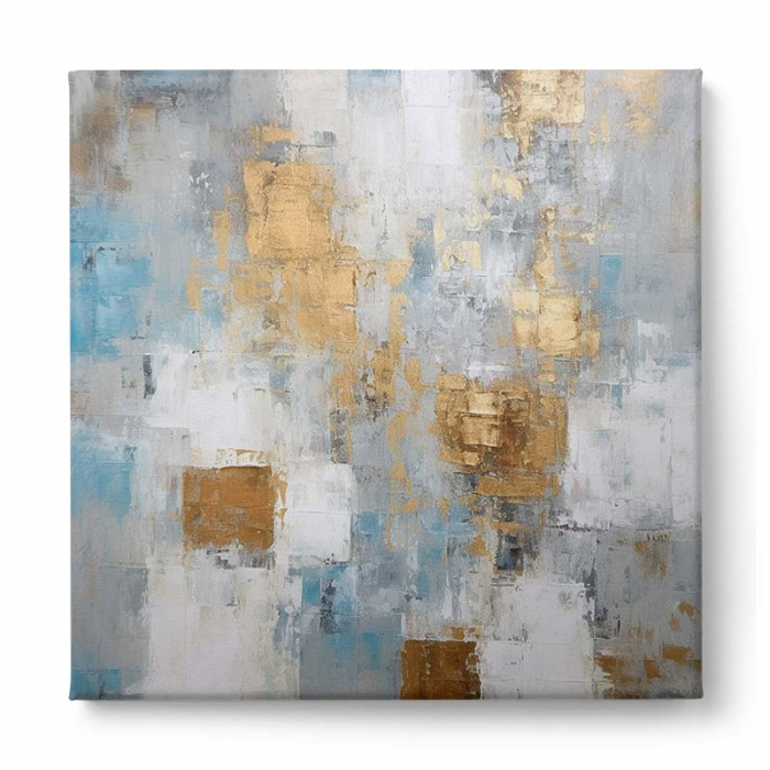 Tablou abstract auriu și gri pentru living sau dormitor [2]