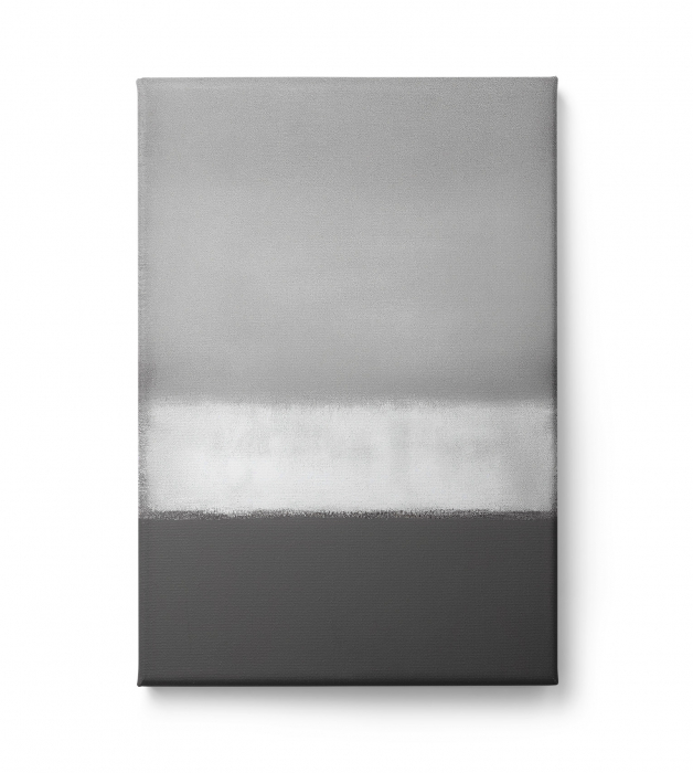 Tablou abstract minimalist alb și gri pentru birou sau dormitor – Intaglio [2]