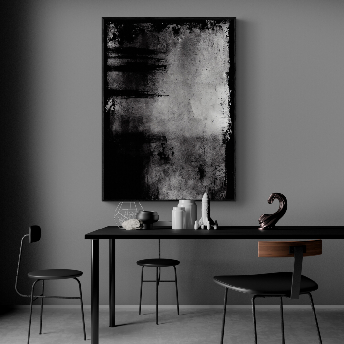 Tablou canvas abstract negru și gri pentru birou sau dormitor [1]