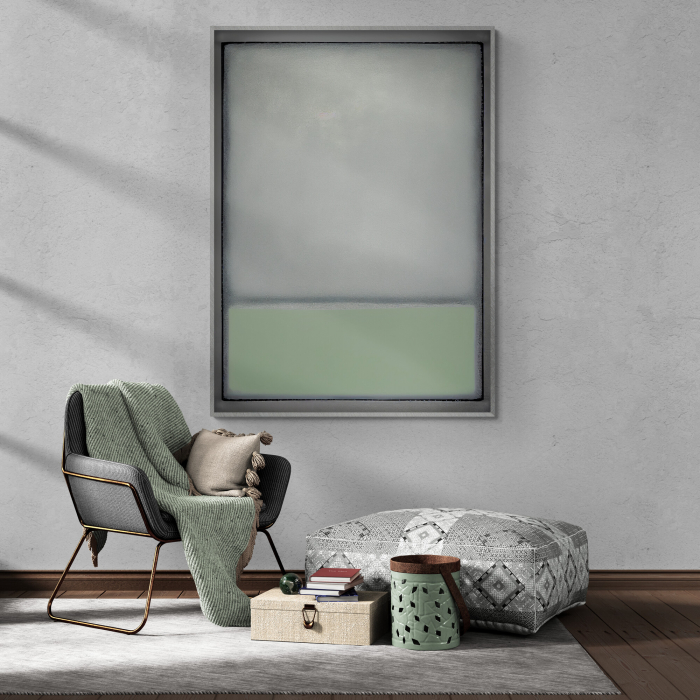 Tablou canvas, abstract, modern, nuante de gri si verde, pentru birou, living [1]