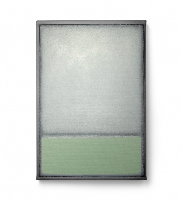 Tablou canvas, abstract, modern, nuante de gri si verde, pentru birou, living [2]
