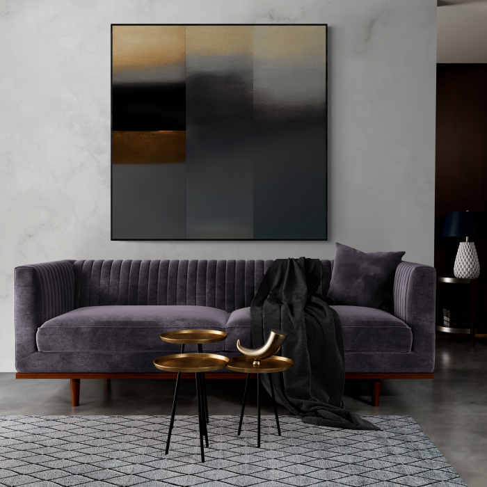 Tablou canvas abstract maro și gri – decor elegant și natural pentru living și birou [1]