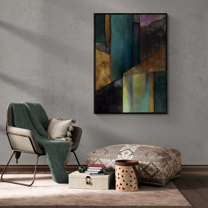 Tablou canvas abstract metalic – decor modern și elegant pentru hol [1]