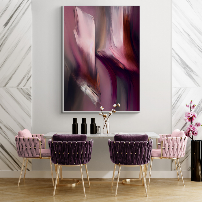 Tablou canvas, abstract, modern, nuante de mov, roz, pentru living, dormitor [1]