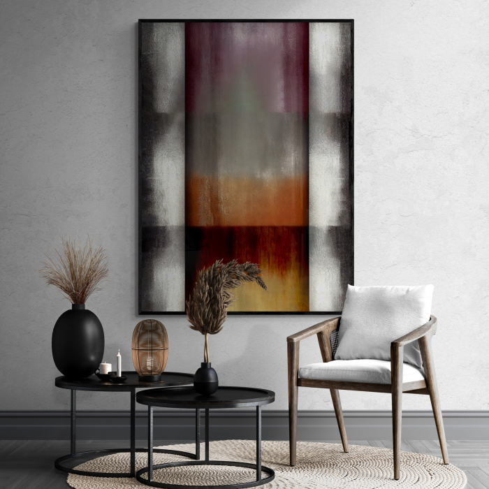 Tablou abstract canvas în nuanțe de mov și gri – decor modern pentru hol sau birou [1]