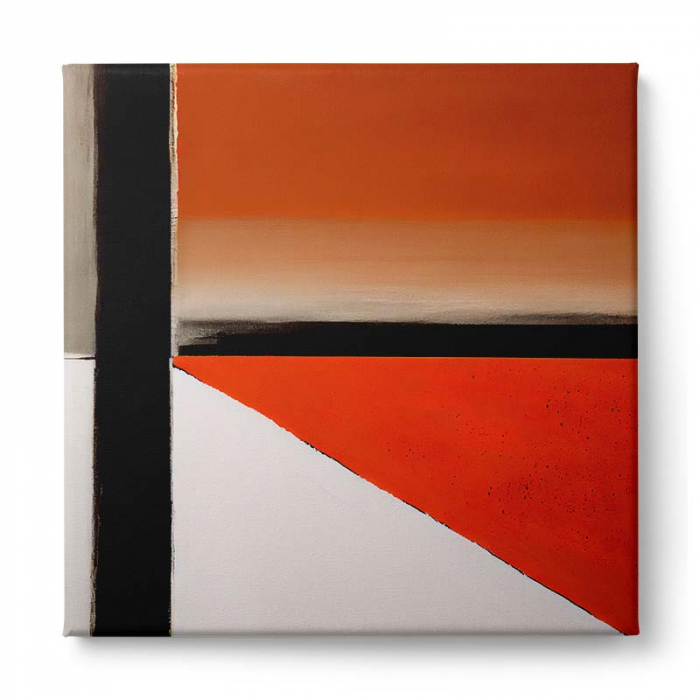 Tablou canvas, abstract, modern, nuante de rosu, alb, negru, pentru living [2]