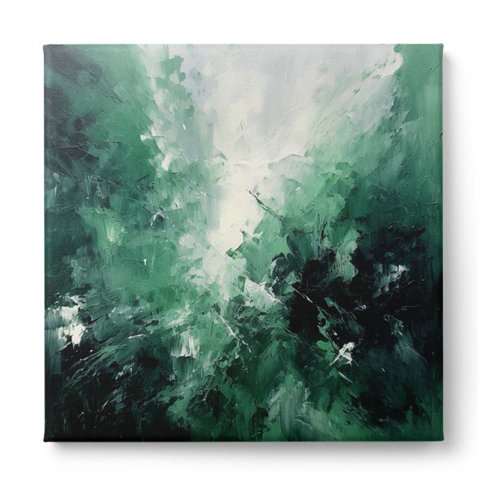 Tablou abstract modern în nuanțe de verde – natură [2]