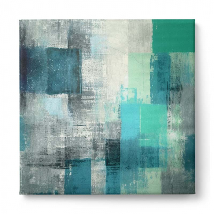 Tablou canvas abstract modern verde și turcoaz [2]
