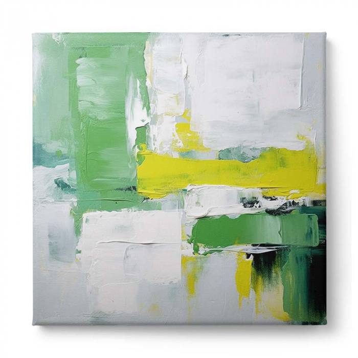 Tablou abstract modern verde și galben [2]