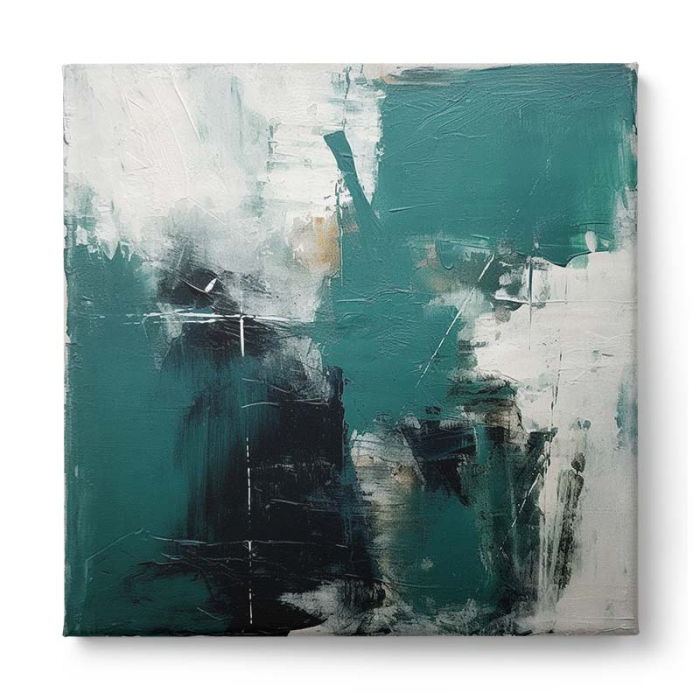 Tablou abstract modern verde și gri [2]