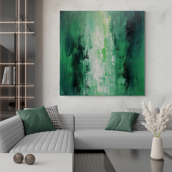 Tablou abstract modern verde smarald [1]