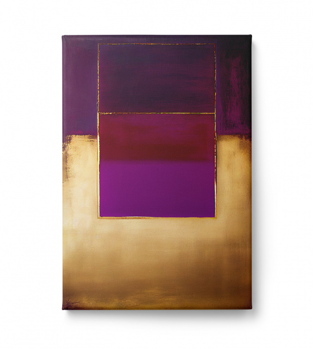 Tablou canvas abstract violet și auriu – Artă modernă rafinată pentru living [2]