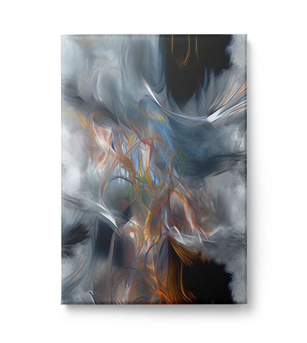 Tablou canvas, abstract, modern, nuante de gri, pentru hol, birou [2]