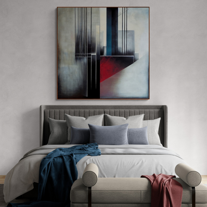 Tablou canvas, abstract, modern, nuante gri, pentru dormitor [1]