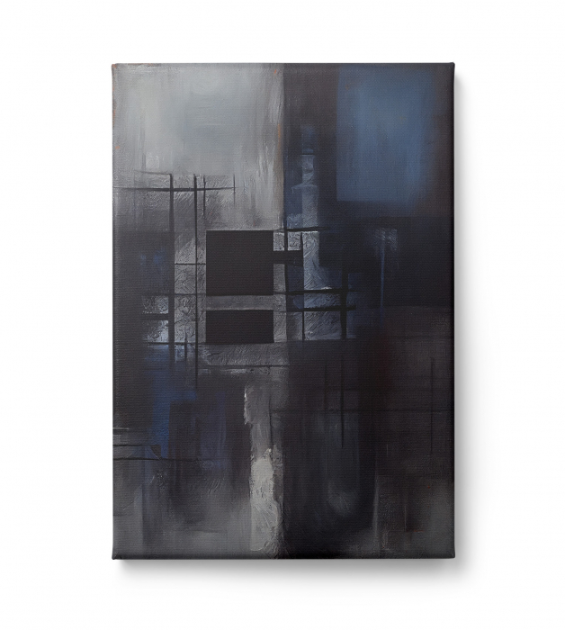 Tablou canvas abstract gri – decor elegant și modern pentru living și birou [2]