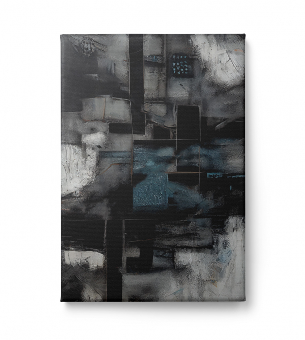 Tablou canvas abstract gri – decor modern și versatil pentru living și bucătărie [2]