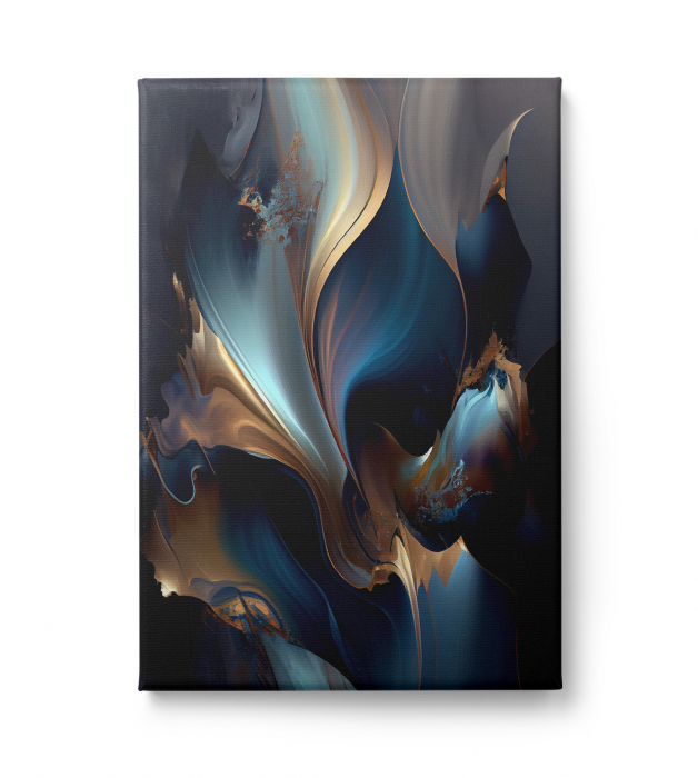 Tablou canvas, abstract, modern, nuante intense de albastru, pentru living, bucatarie [2]
