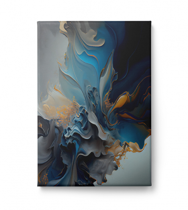 Tablou canvas, abstract, modern, nuante intense de albastru, pentru living, hol [2]