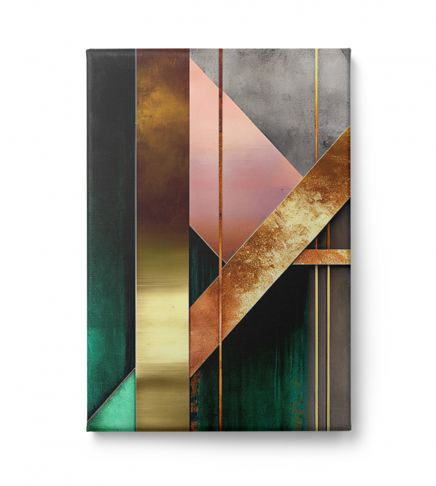 Tablou canvas abstract auriu – accent elegant pentru living modern [2]