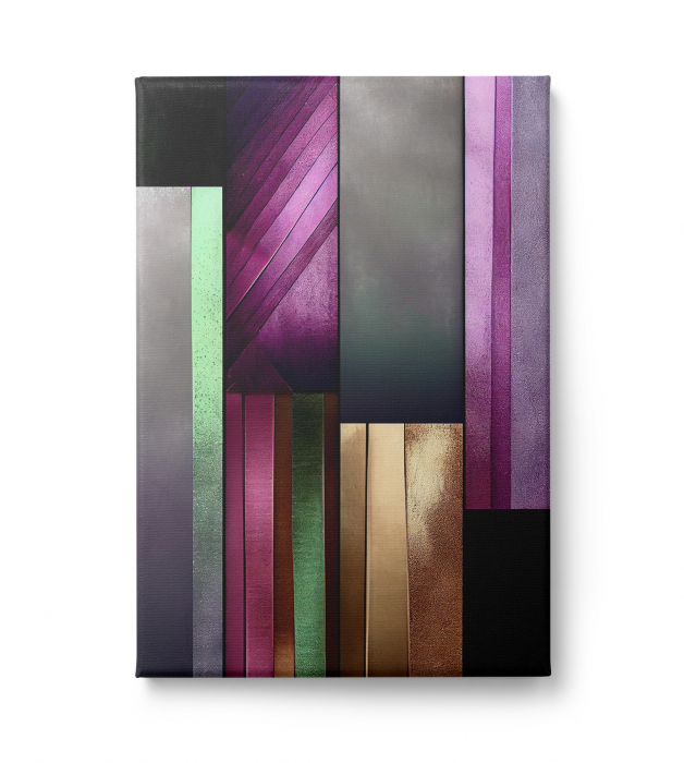 Tablou canvas abstract mov metalizat – decor elegant pentru hol sau dormitor [2]