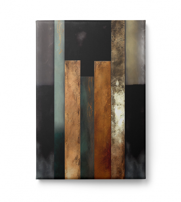 Tablou canvas abstract auriu – accent elegant pentru living modern [2]