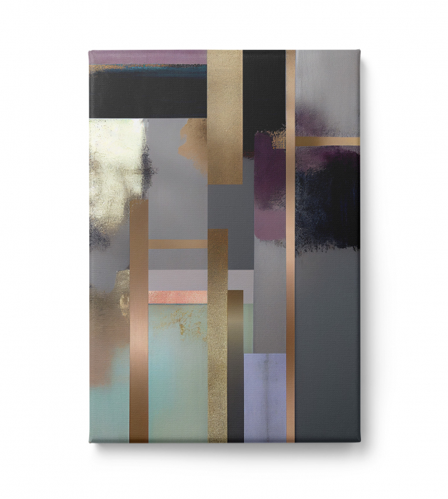 Tablou canvas abstract cu nuanțe metalice – decor elegant pentru living și bucătărie [2]
