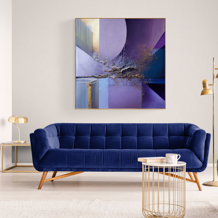 Tablou canvas, abstract, modern, nuante mov, lila, pentru living [1]