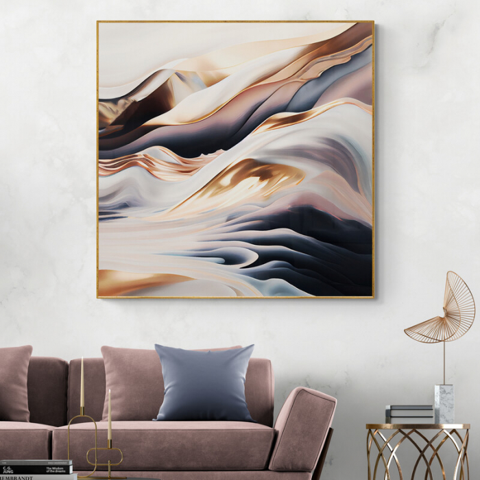 Tablou canvas, abstract, modern, nuante roz, pentru living, hol [1]